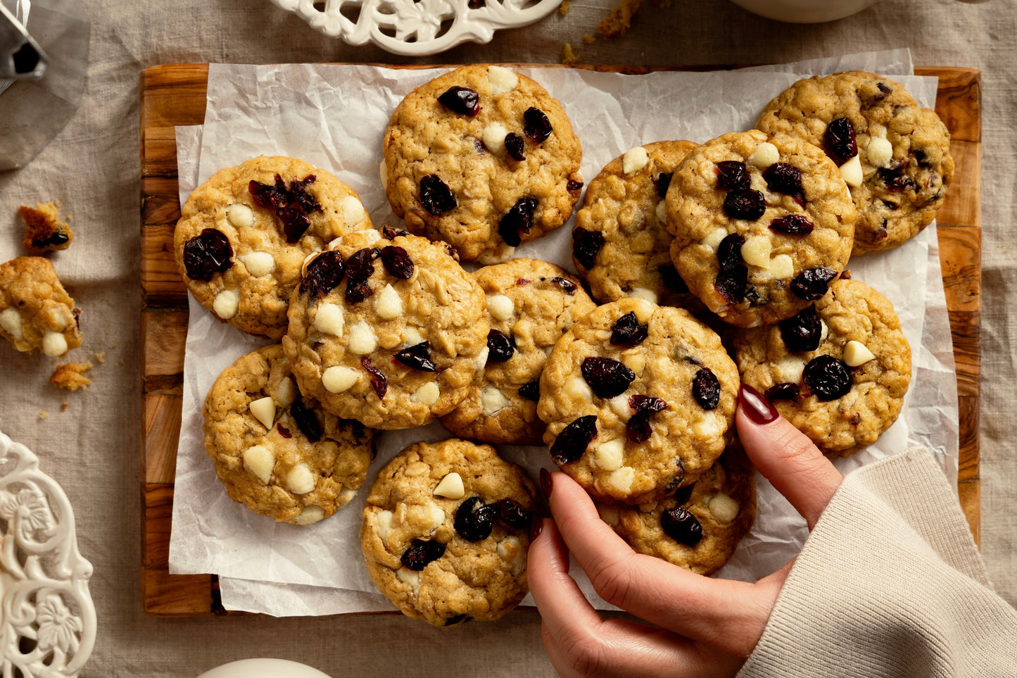 Cranberry & White Chocolate Oatmeal Cookies