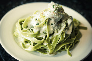  Arugula Pasta with Garlic Mushroom Cream
