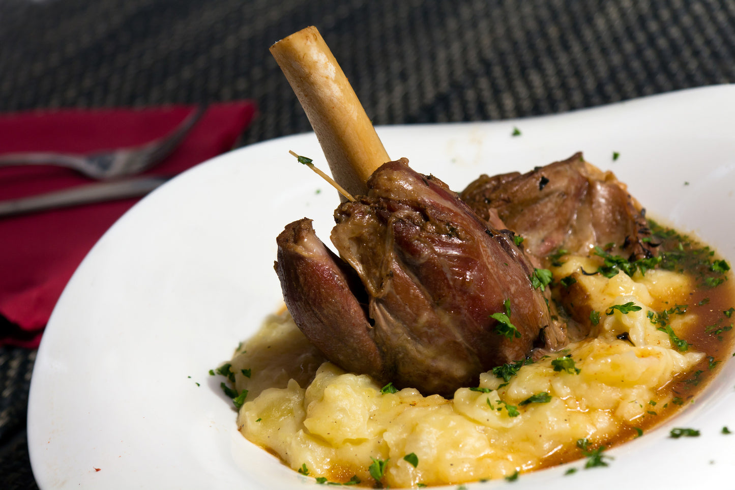 Braised Lamb Shank with Sherry Wine Reduction
