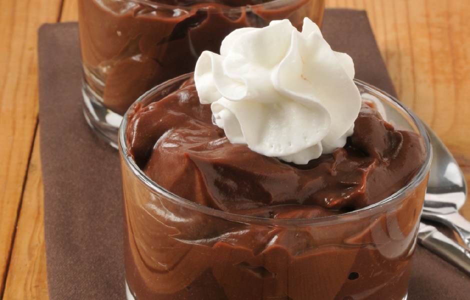 Dark Chocolate Pot de Crème with Blood Orange Whipped Cream