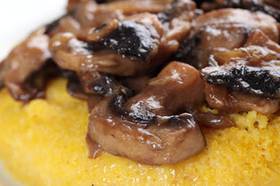  Mushroom Ragout with Pecorino Polenta and Truffled Mascarpone