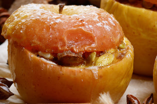  Cinnamon-Raisin Stuffed Apples with Whipped Cream