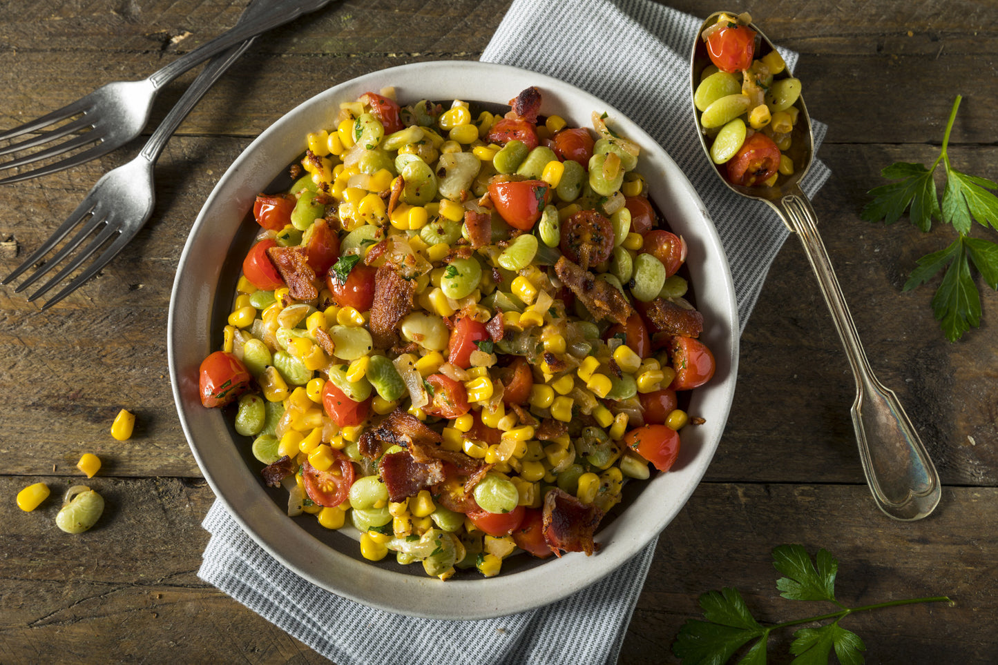 Succotash with Lima Beans & Bacon