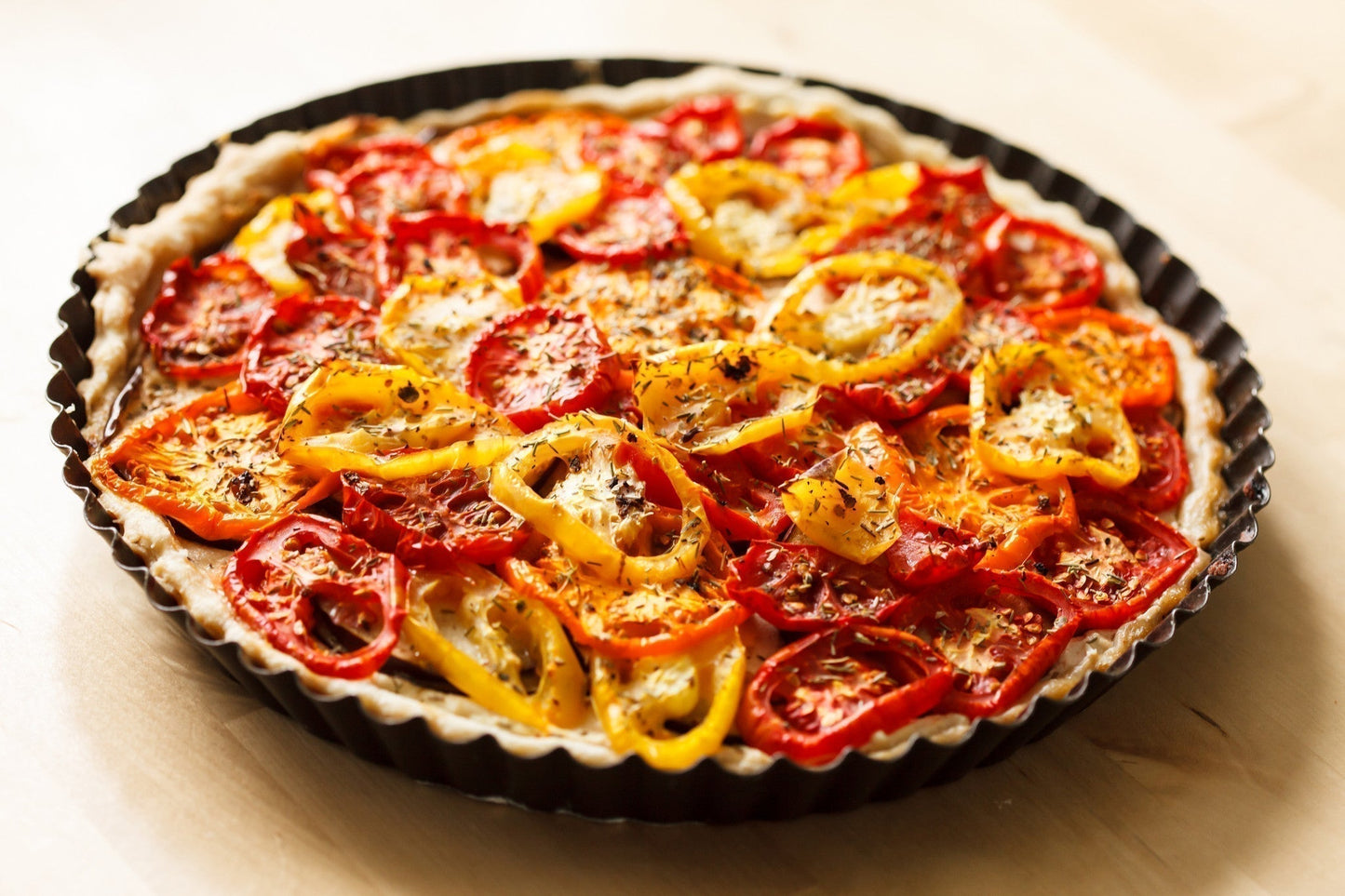Roasted Tomato Quiche with Olive Oil Crust