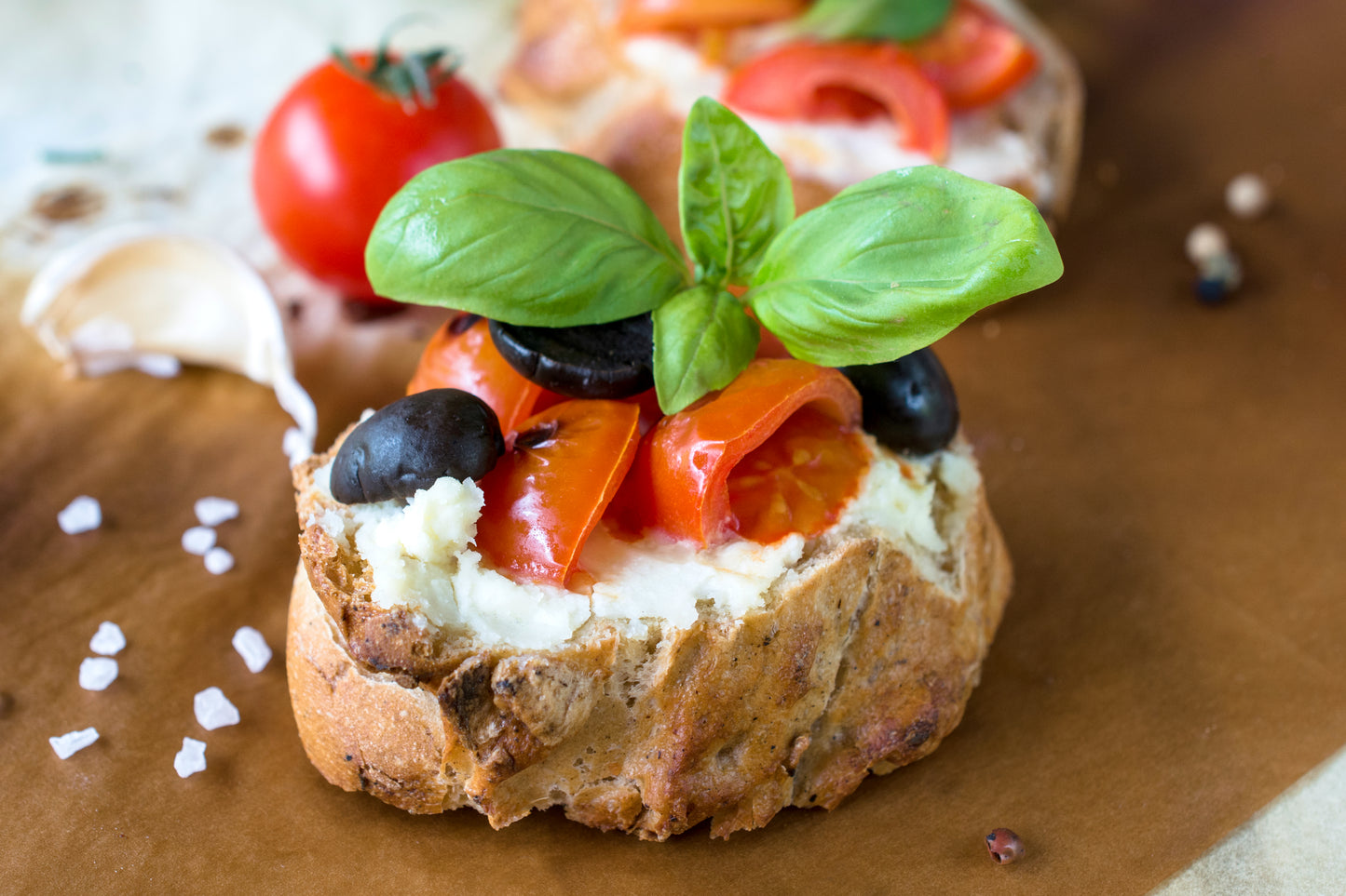 Bruschetta With Tomato Pesto & Ricotta