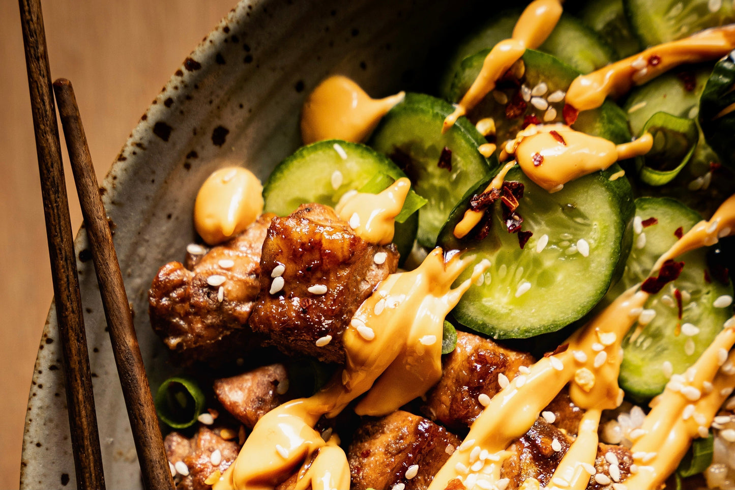 Blackberry Ginger Trout Rice Bowls