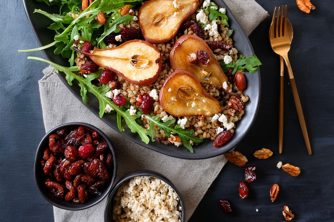 Harvest Pear & Farro Salad with Cranberry Pear