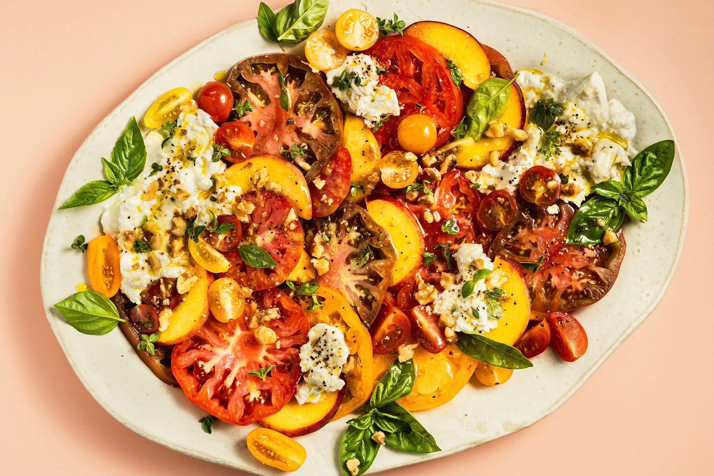 Heirloom Tomato, Peach and Burrata Salad