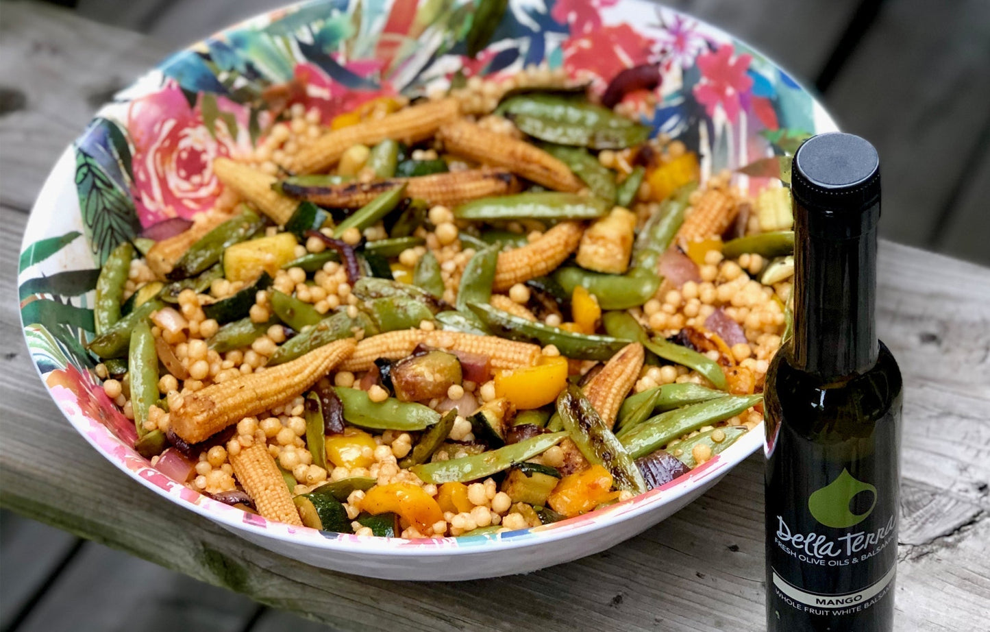 Israeli Pearl Couscous Salad with Grilled Veggies