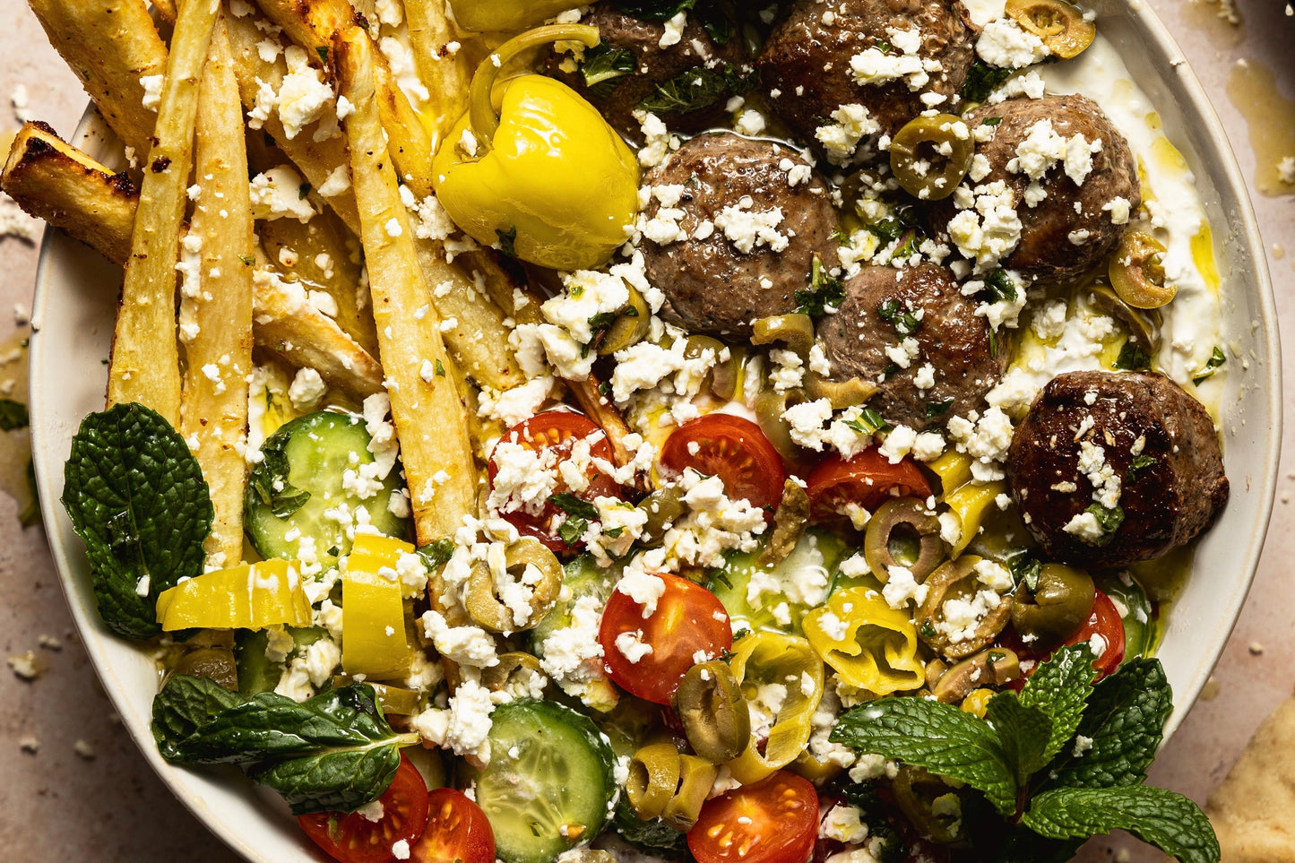 Lamb Fennel Meatballs with Parsnip Fries
