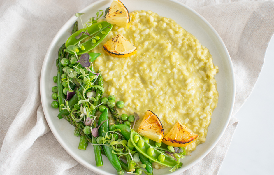 Pesto Pea & Grilled Lemon Risotto