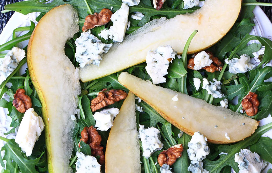 Pear, Walnut & Blue Cheese Salad with Lemon Vinaigrette
