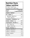 Nutrition facts label for Kanel Vadouvan Curry. Zero calories, fat, cholesterol, sodium, carbohydrates, fiber, sugars, protein, vitamins, and minerals.