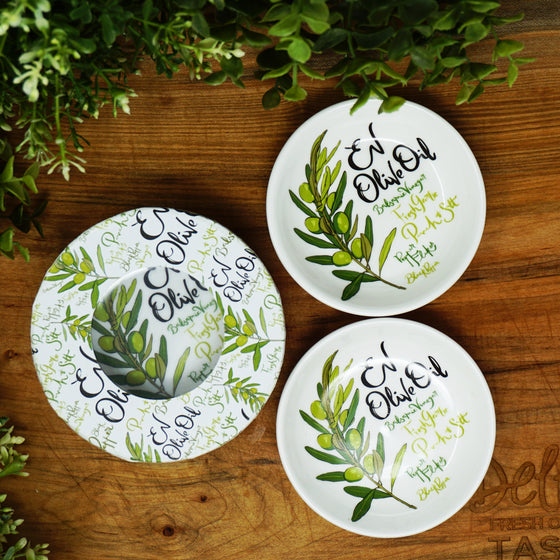 Della Terra- Oil and Balsamic Dipping Plates - Set of 2